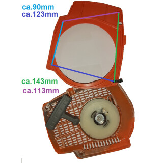 Starter f. Husqvarna 163, 263, 280, 285, 380, 380 CD, 480, Reversierstarter Seilzugstarter Anwurf Motorsge