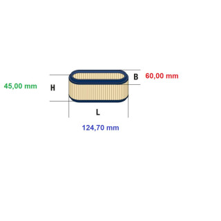 Ovalluftfilter 124.7 x 60 x 45 mm Robin EH18 V, EX13, EX17, EX21