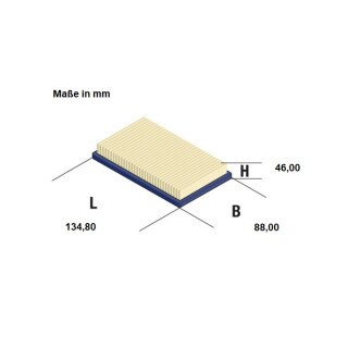 Flachluftfilter 134.8 x 88 x 46 mm fr Stihl SR 430, SR 450