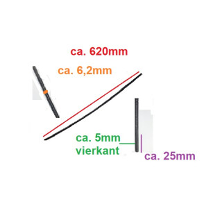 Biegsame Welle 6,2mm 620 mm 5mm vierkant flexible fr Rckenmotorsense Sense Flexwelle