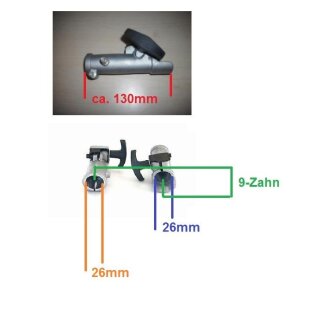 26mm 9 Zahn Kombikupplung Schnellkupplung Schnellverbinder Motorsense Motorbesen