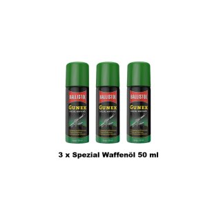 Gunex 3 x 50ml,Ballistol Waffenpflege Spray, Universalöl