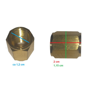 Muffe Messing Auensechskant M14x1,5 auf M14x1,5