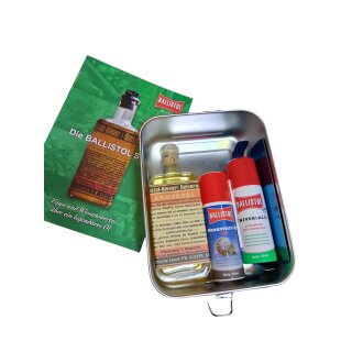 Ballistol Nostalgieflasche – Öl-Geschenkset in Edelstahl-Brotdose