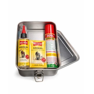 Ballistol ANIMAL Geschenke-Set in Edelstahlbox – Haut-, Fell- & Pfotenpflege