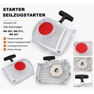Starter Seilzugstarter passend für Stihl MS 261, MS 271 und MS 291 Motorsäge