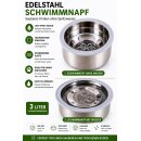 Edelstahl Schwimmnapf 3L | Anti-Spritz Wassernapf...