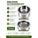 Edelstahl Schwimmnapf 3L Wassernapf Anti-Spritz Hund...