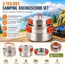 Camping Kochgeschirr Set 3-tlg. Edelstahl
