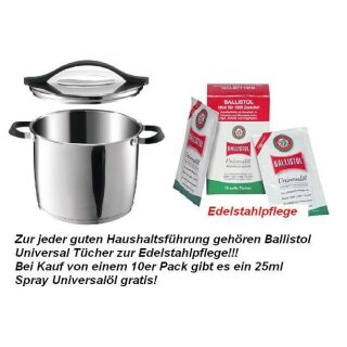 Öl,Ballistol, Universalöl,Tücherbox, Tuch, 2 x 10er Pack ,25ml Universalöl