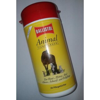 Animal Tücherbox,Ballistol,Animal,Tierpflegeöl,Stichfrei Animal, 28 Tücher