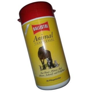 Animal Tücherbox,Ballistol,Animal,Tierpflegeöl,Stichfrei Animal, 28 Tücher
