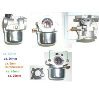 Vergaser f B&S 799868, 498170, 497586, 498254, 497314, 497347 Rasenmäher usw.