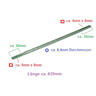 Biegsame Welle 5,4mm vierkant 632 flexible Welle fr Motorsense Sense Flexwelle