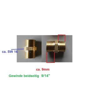 Adapter AG AG 9/14 Messing Gewindemuffe