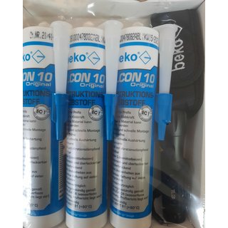 Beko, 3 x Allcon10, Konstruktionsklebstoff, Klebstoff,Kleber,Universalkleber Taschenlampe