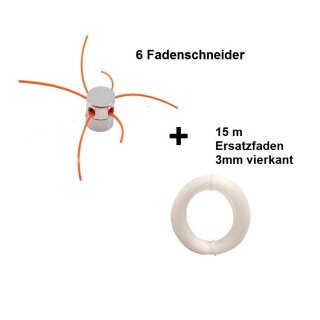 Fadenkopf, Universalfadenkopf, 6 Fadenschneider, 3mm Faden, Alukopf