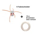 Fadenkopf, Universalfadenkopf, 6 Fadenschneider, 3mm...
