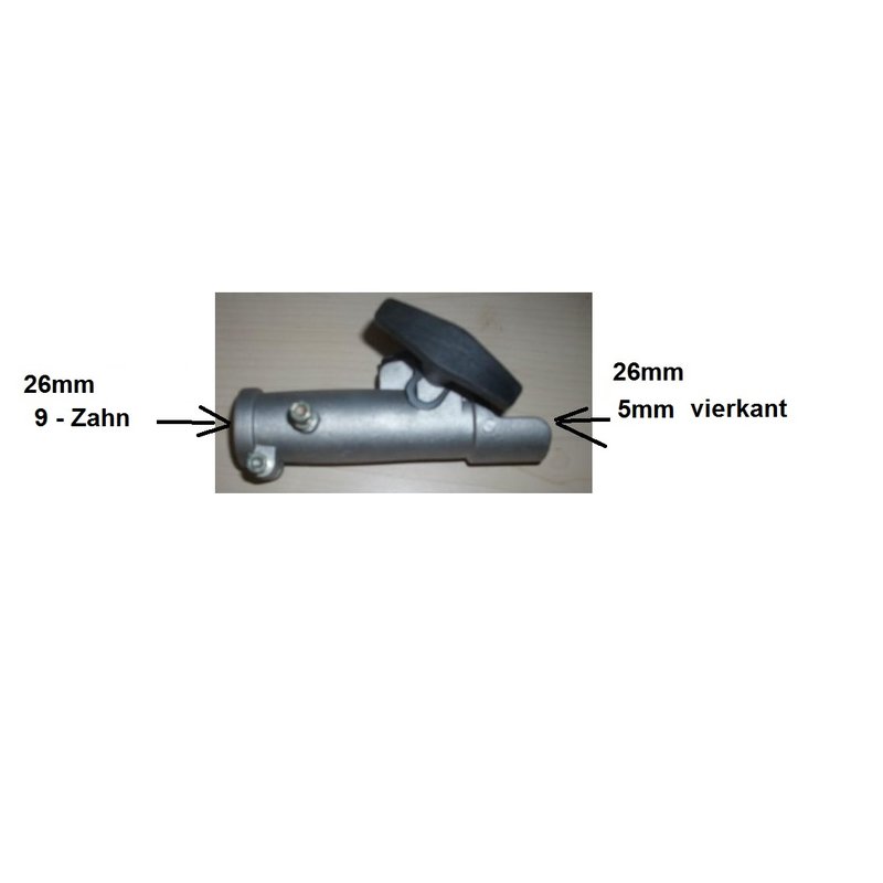 Kombikupplung 26mm 9 Zahn 5 mm vierkannt Schnellverschluss 