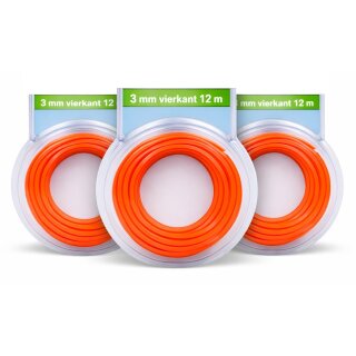 Mähfaden 3 mm Vierkant 12 m – Ersatzfaden Motorsense