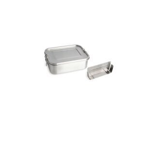 Edelstahl Brotbüchse mit herausnehmbarem Steg 1200 ml BPA frei