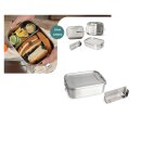 Edelstahl Brotdose 1200 ml mit herausnehmbarem Trennsteg